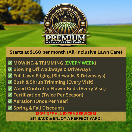 Premium Lawn Care Package Starts at $160 per month.